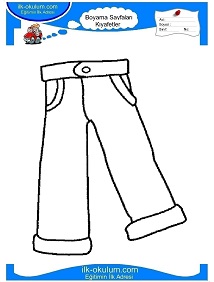 Çocuklar İçin Pantolon Boyama Sayfaları 